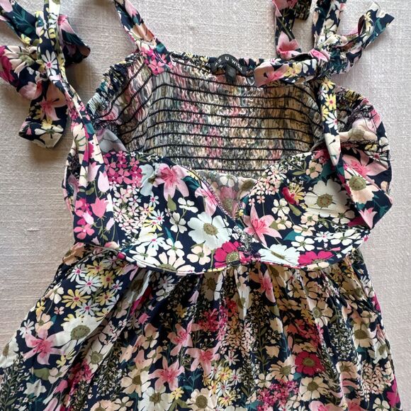 As U Wish Women's Sleeveless Tie On Shoulder Short Mini Dress Summer Floral Sz M - Picture 13 of 16